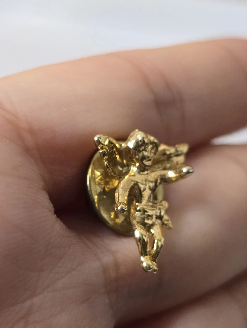 Gold Cherub Angel Pin Brooch - Women Jewelry